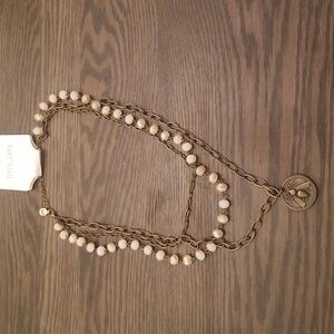 Dylan Gold and Cream Layered Necklace